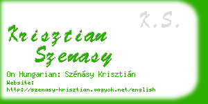 krisztian szenasy business card