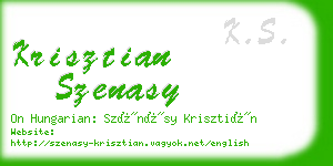 krisztian szenasy business card